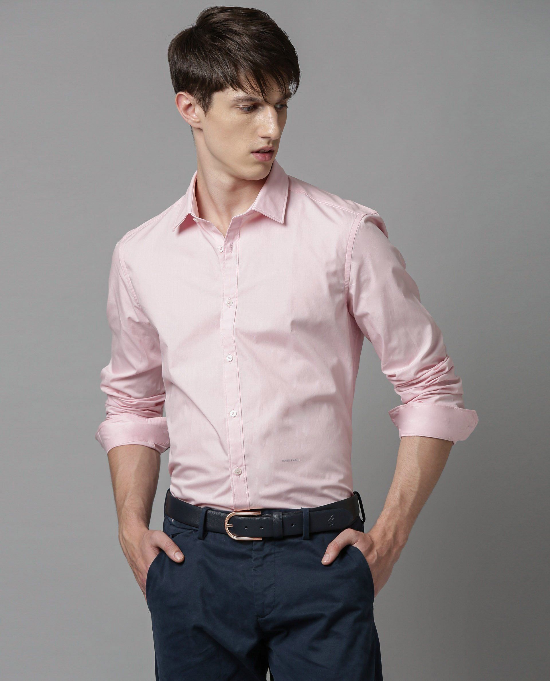 Men Shirt - Light Pink | Rare Rabbit